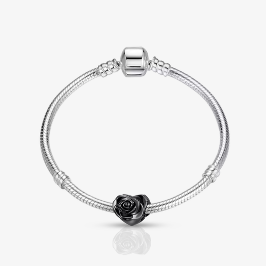 Gothic Black Rose Charm