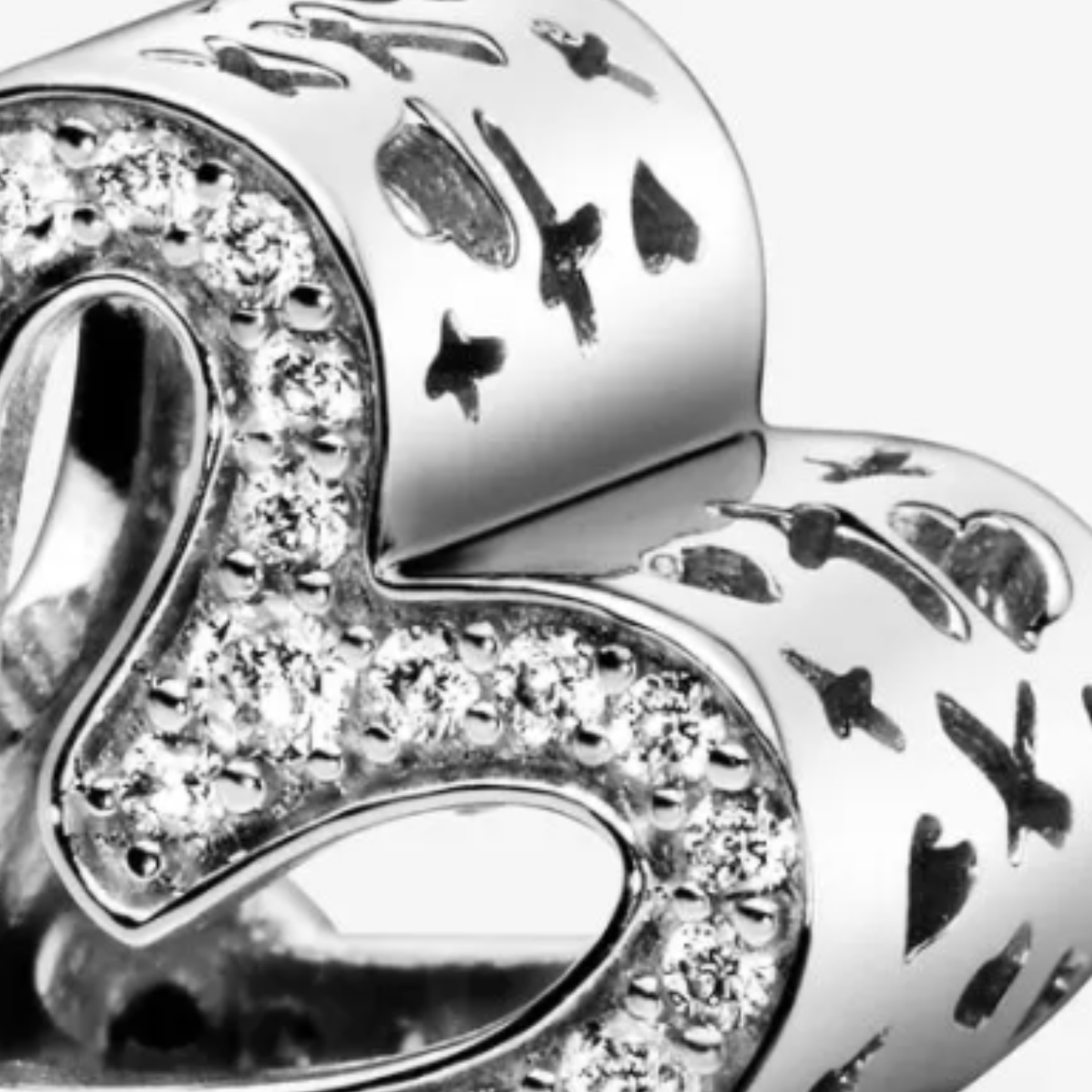Love Heart Sparkling Outline Charm