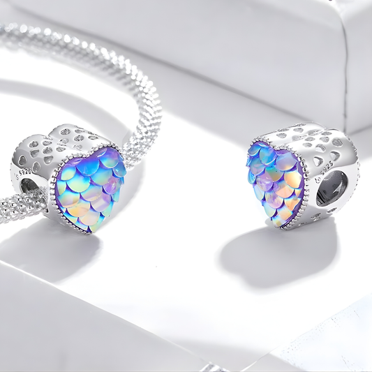 Mermaid Scale Love Heart Charm