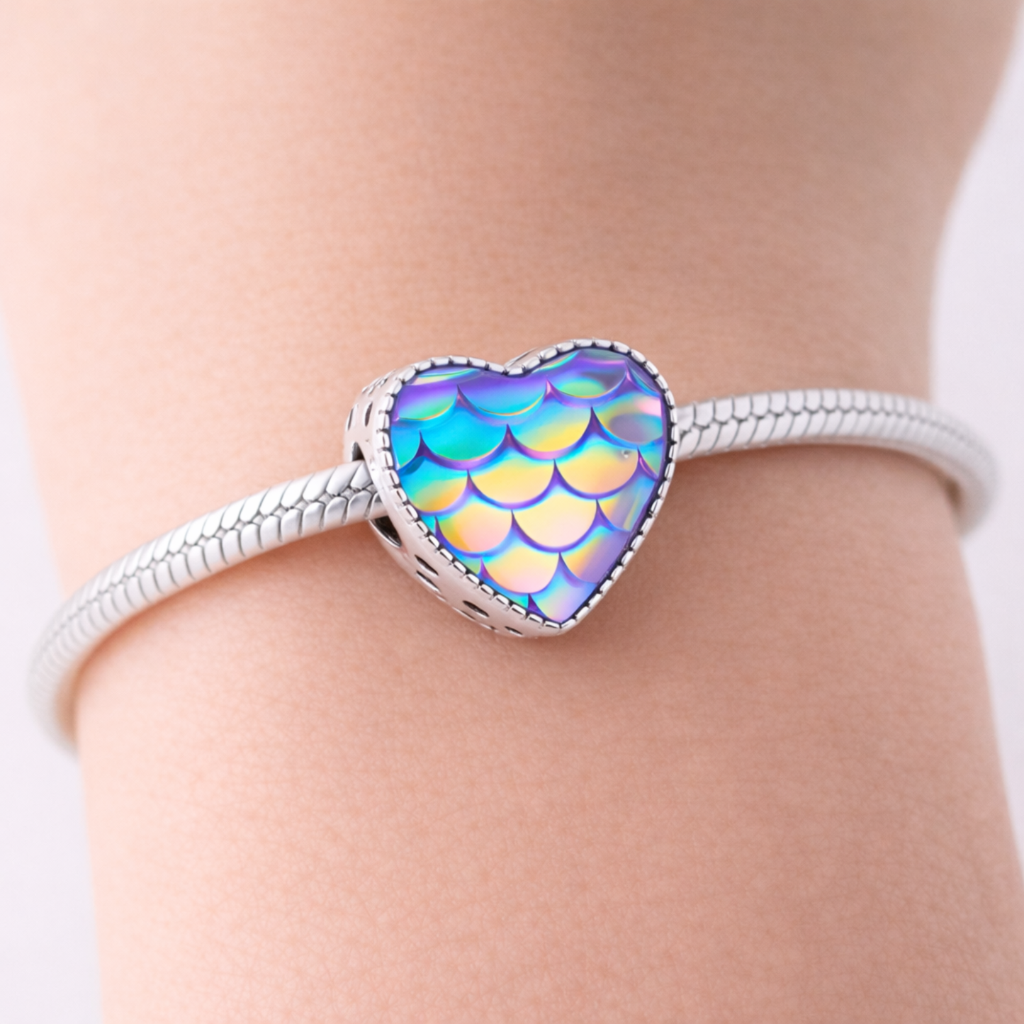 Mermaid Scale Love Heart Charm