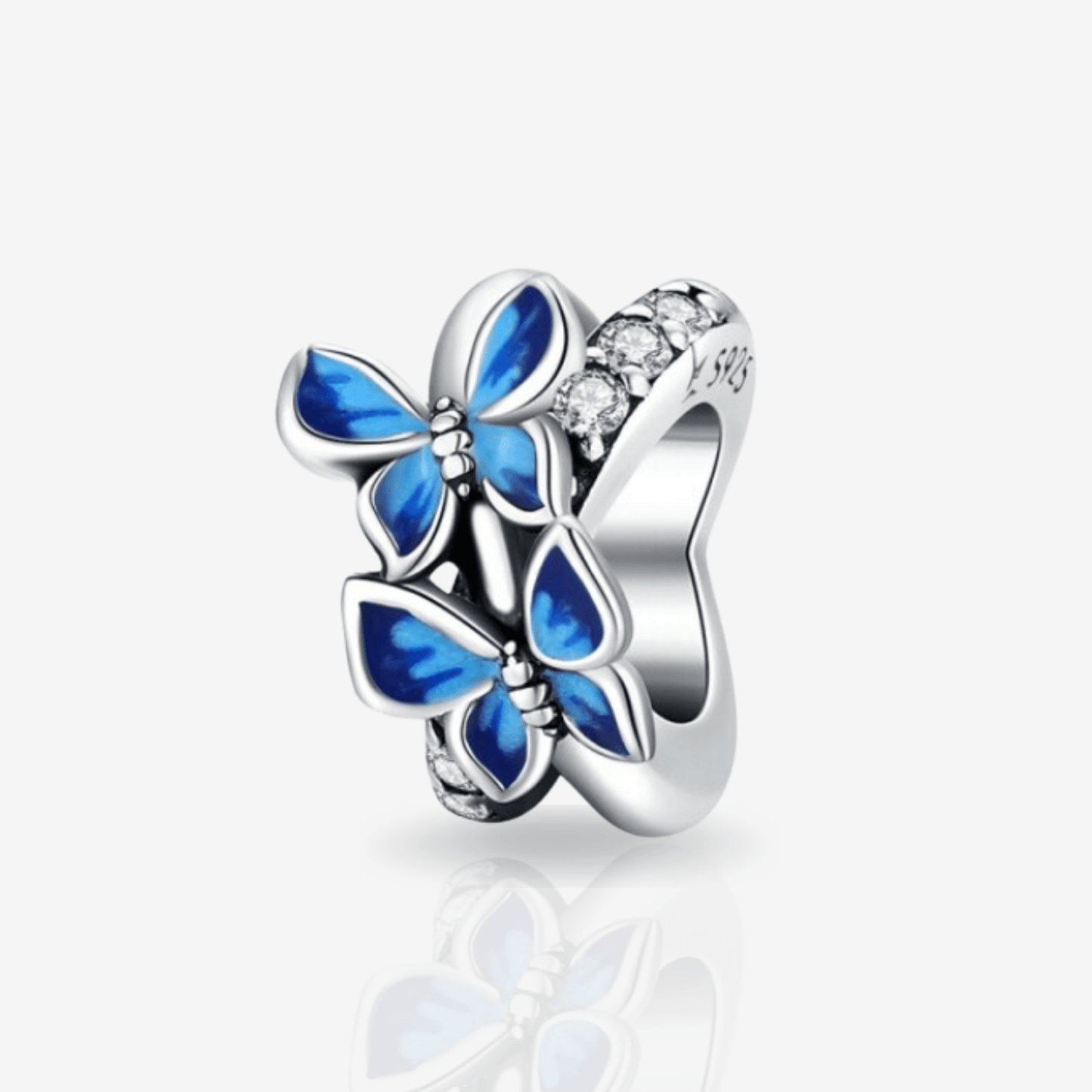 Blue Butterfly Spacer Charm for Pandora Bracelet