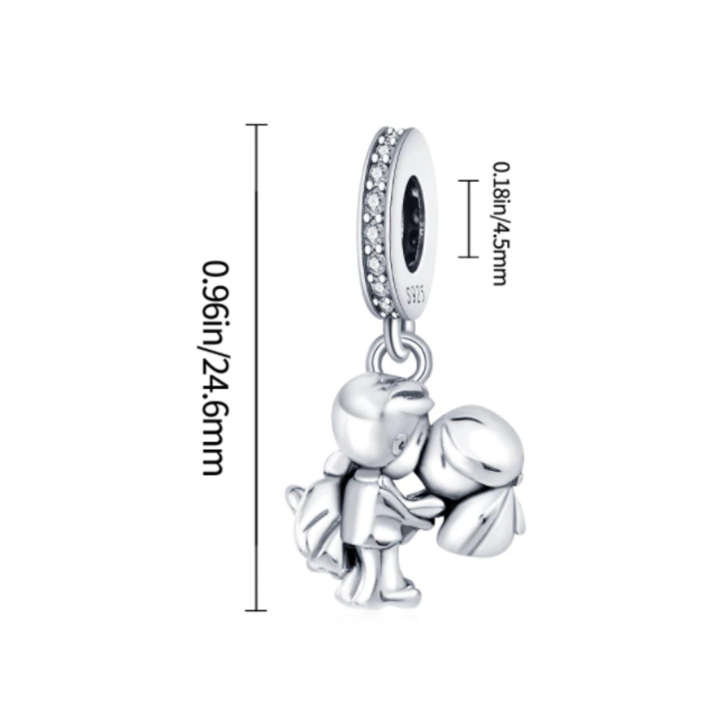 Married Kissing Couple Dangle Charm