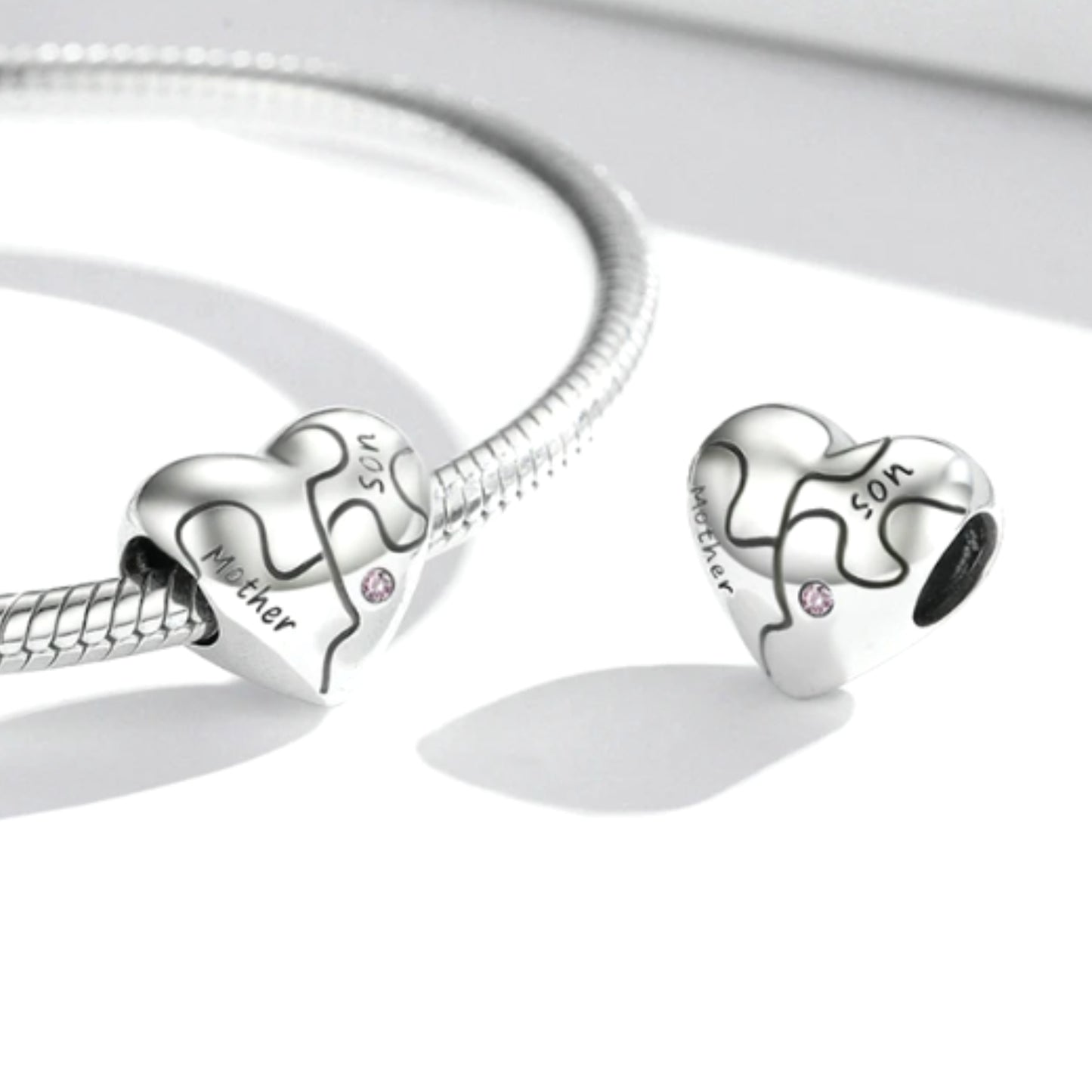 Mother and Son Charm Jigsaw Heart