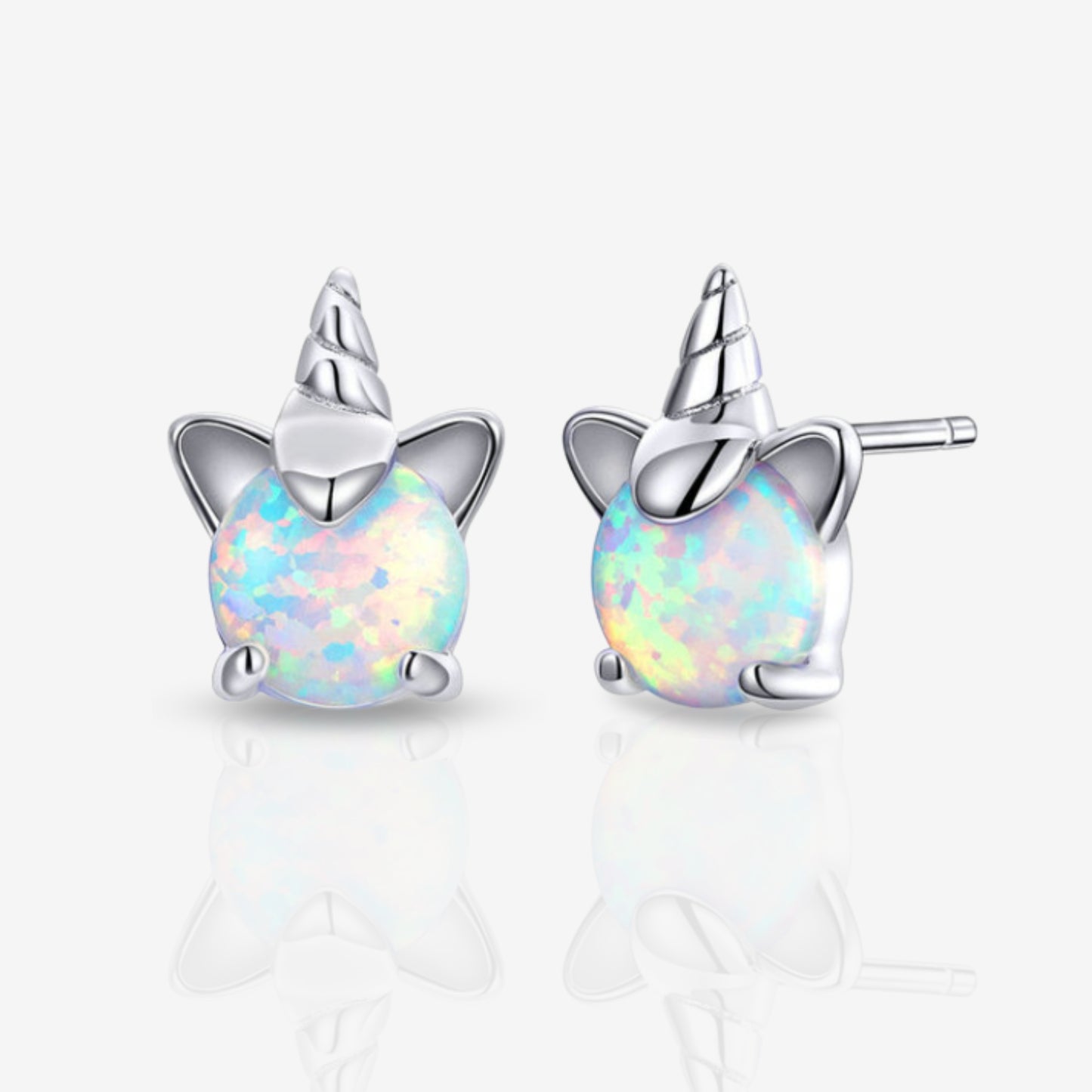 Opal Unicorn Stud Earrings