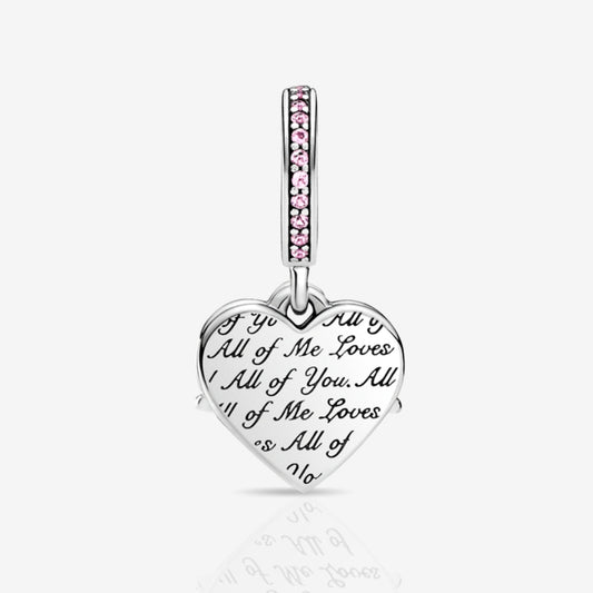 Pink Mum Love Heart Dangle Charm