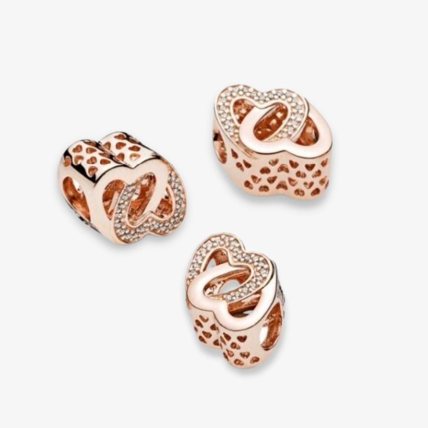 Rose Gold Interlinked Heart Charm