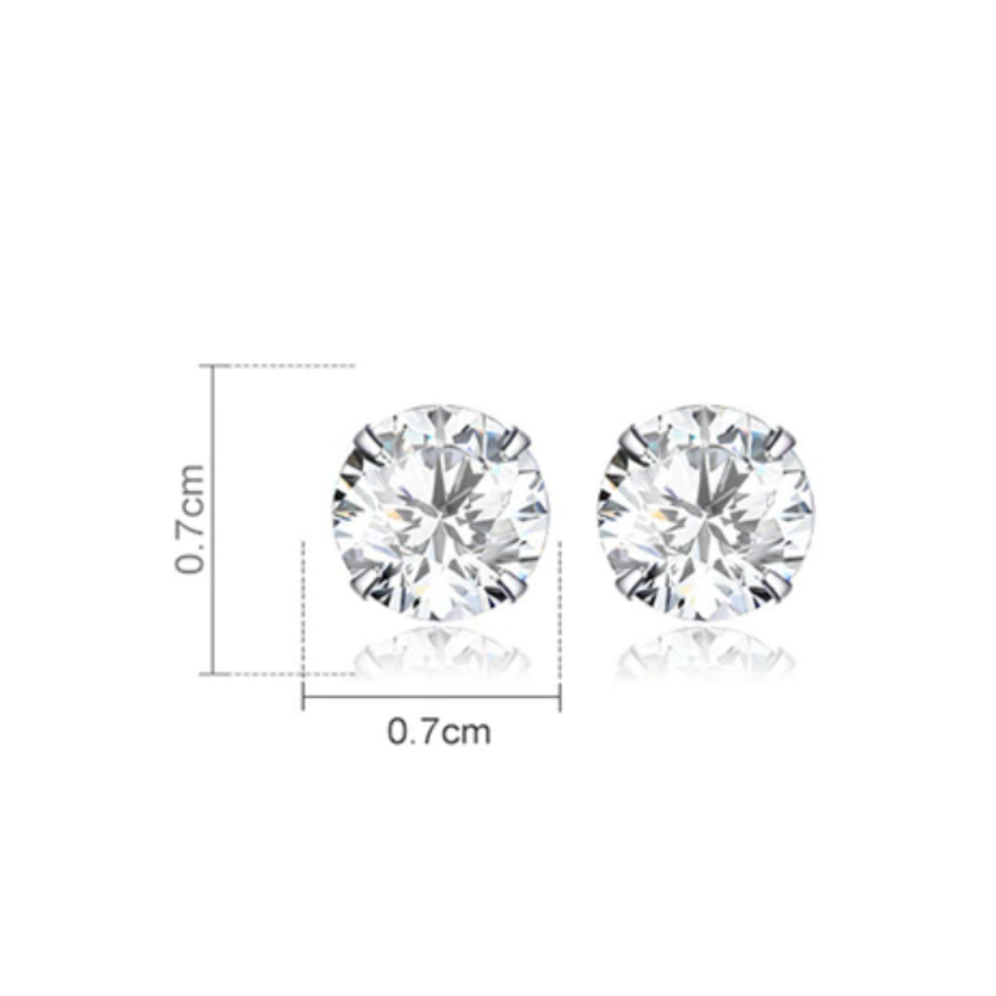 Round Cubic Zirconia Stud Earrings.
