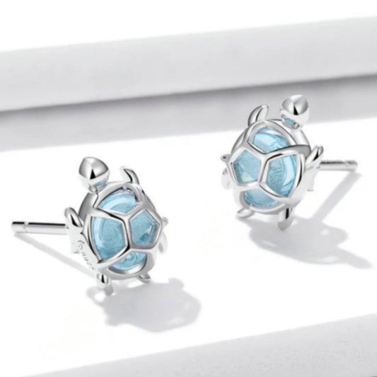 Sea Turtle Sterling Silver Stud Earrings