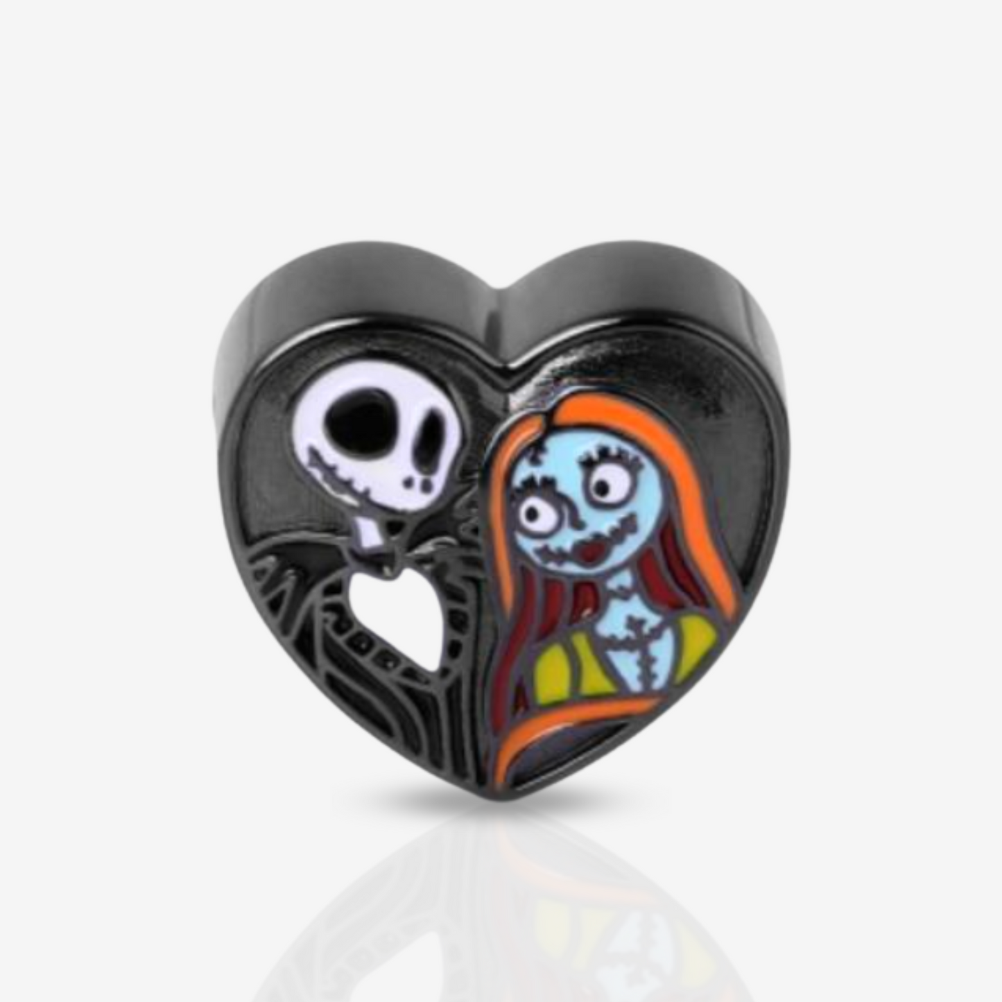 Skeleton Couple Heart Charm