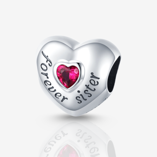 Forever Sister Heart Charm