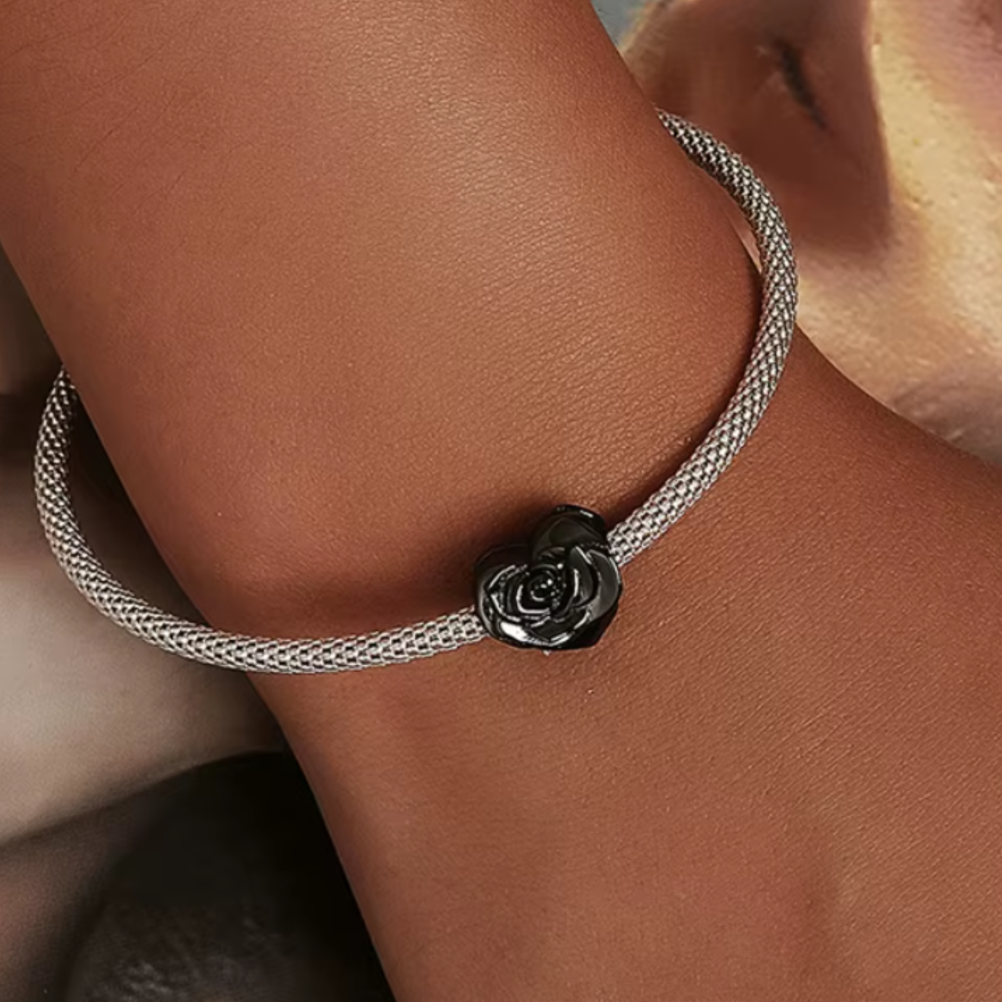 Gothic Black Rose Charm