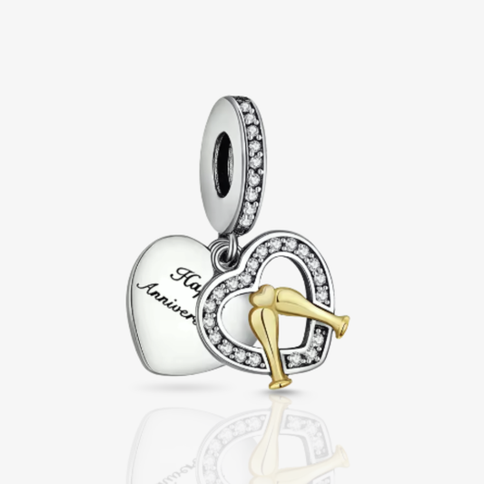 Happy Anniversary Heart Charm