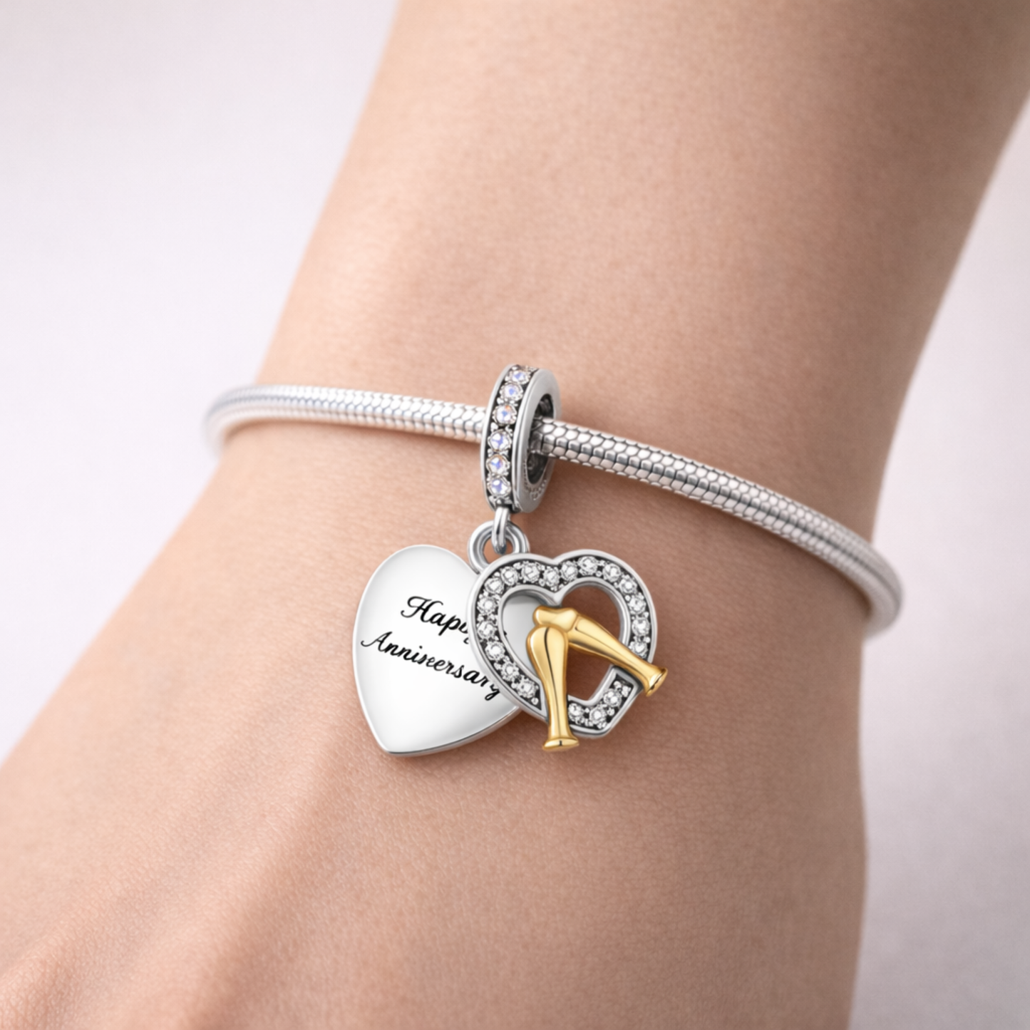 Happy Anniversary Heart Charm