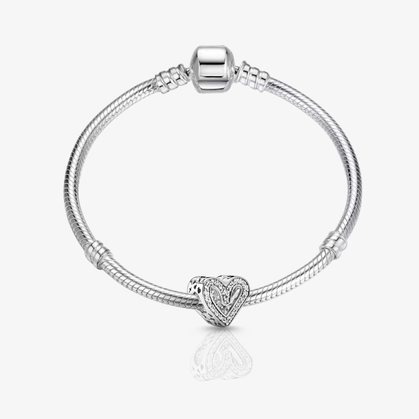 Love Heart Sparkling Outline Charm
