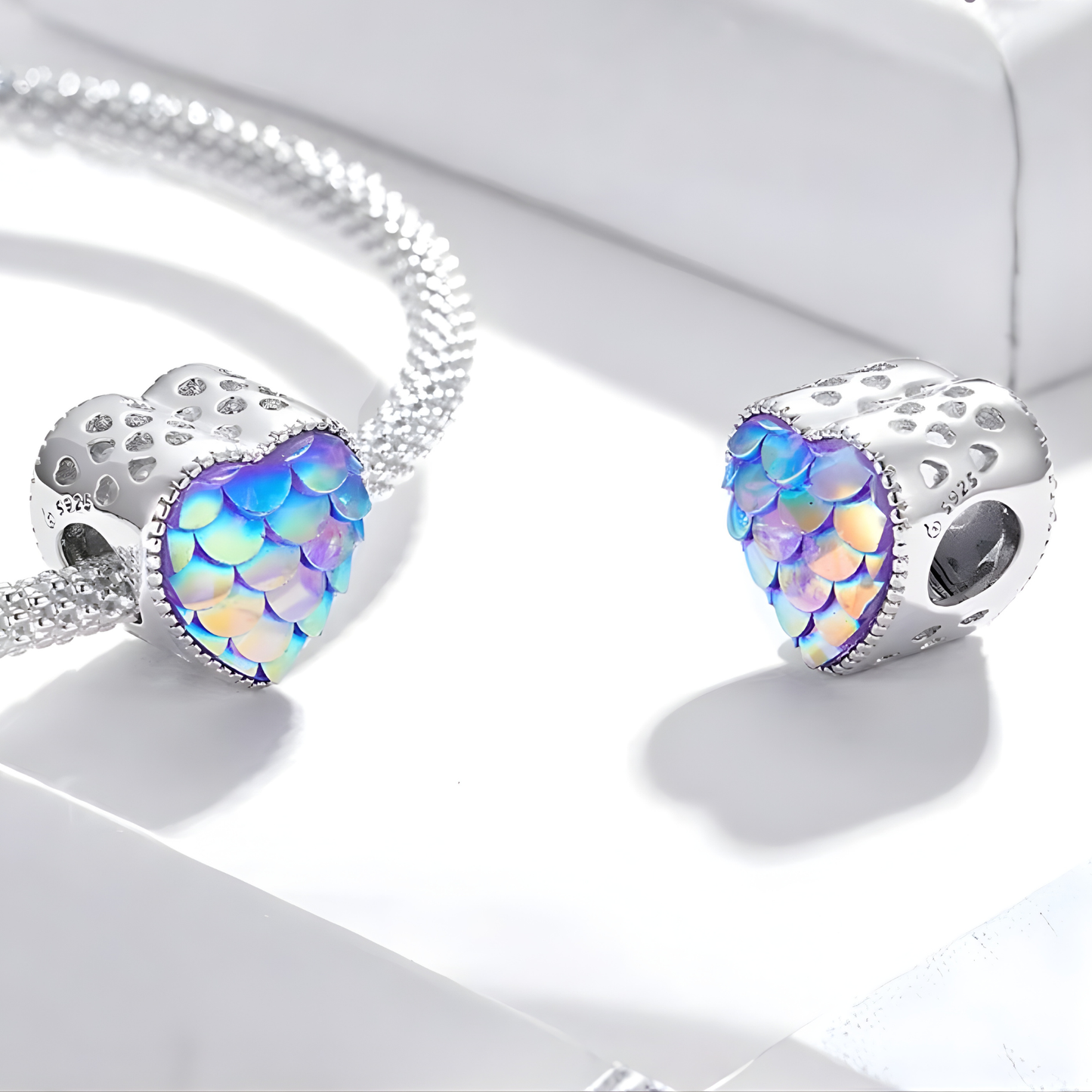 Mermaid Scale Love Heart Charm