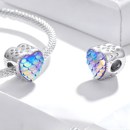 Mermaid Scale Love Heart Charm