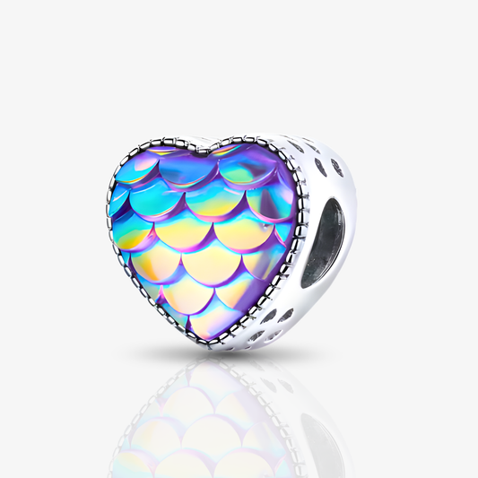 Mermaid Scale Love Heart Charm