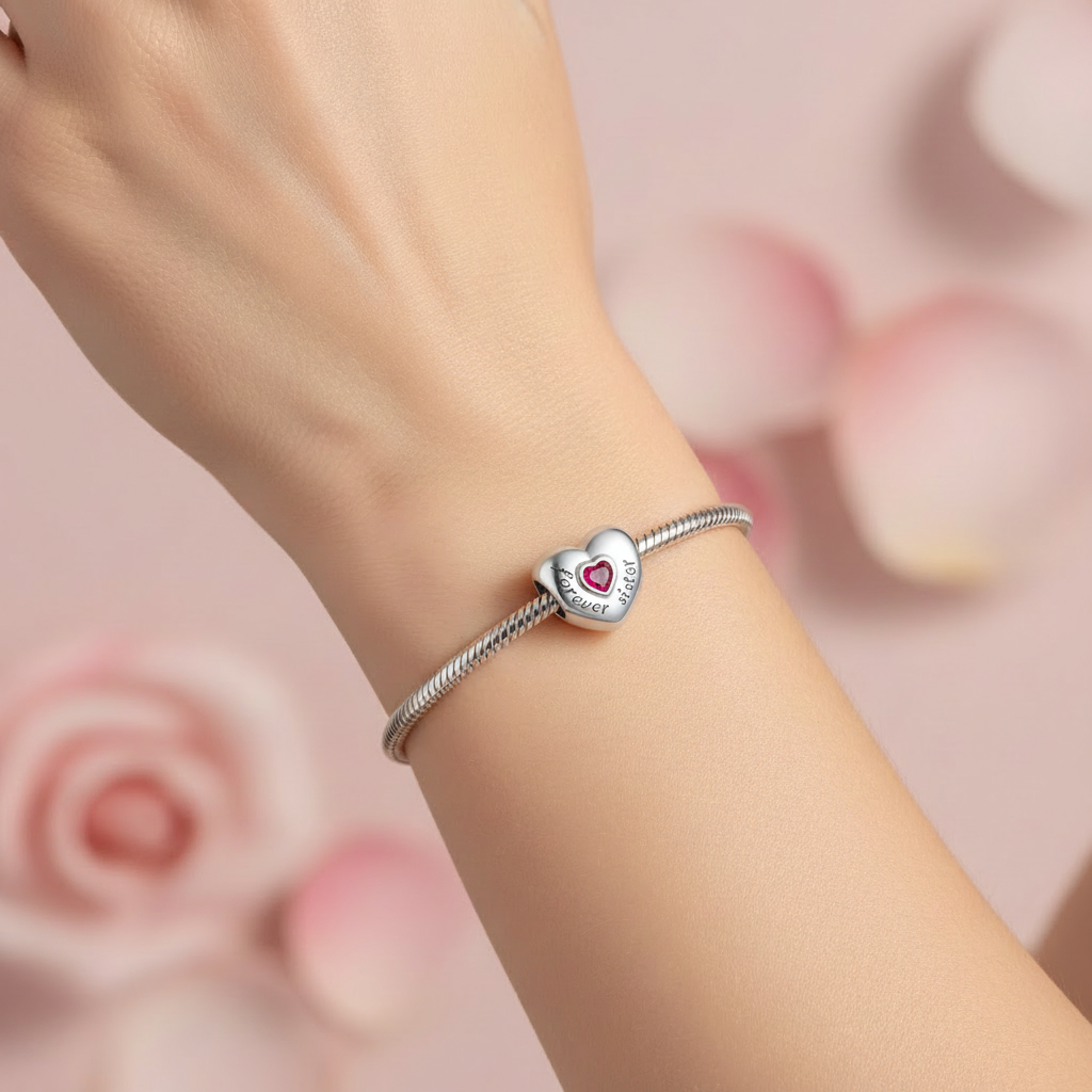 Forever Sister Charm Lifestyle Image - Side Threading