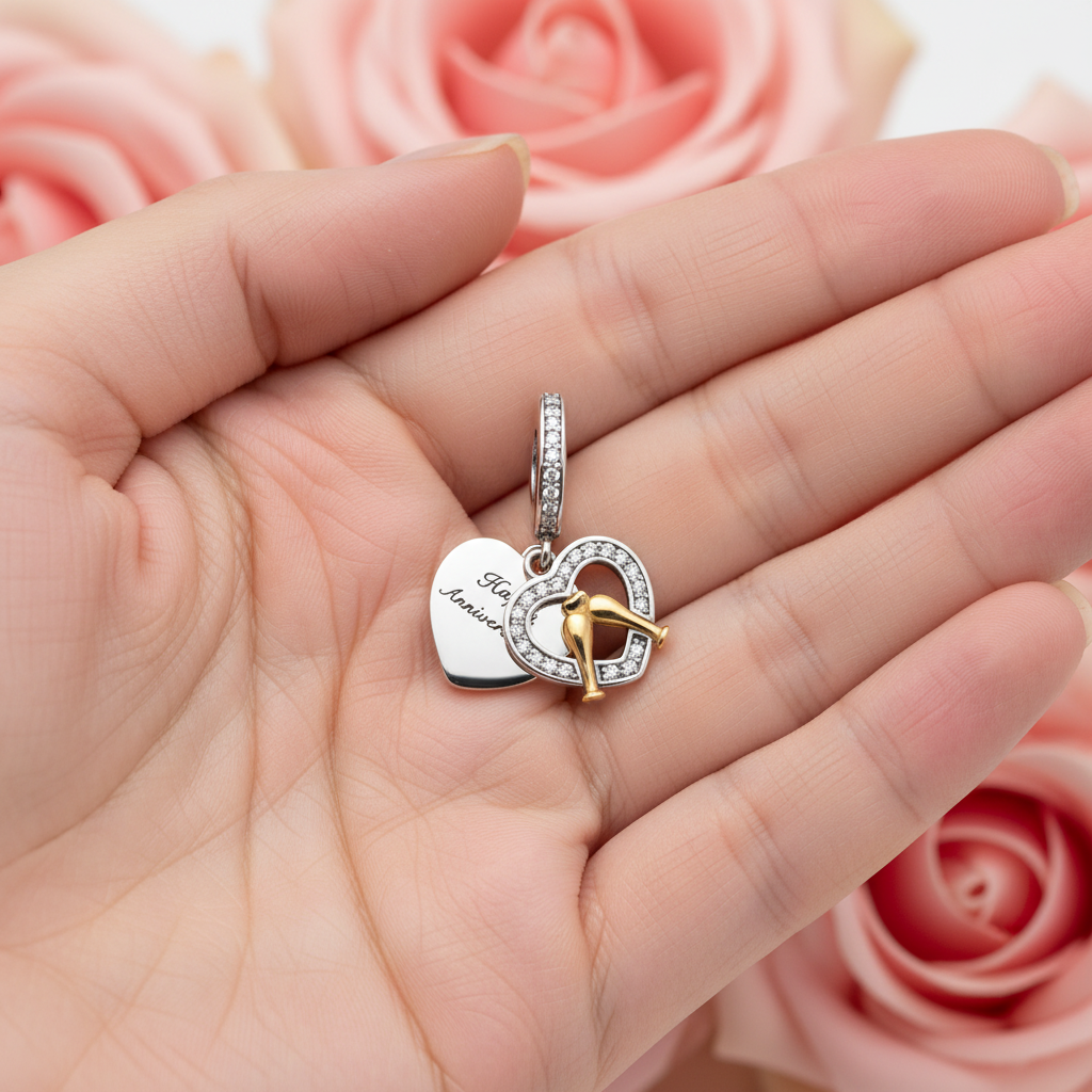 Happy Anniversary Charm in Palm - Correct Size