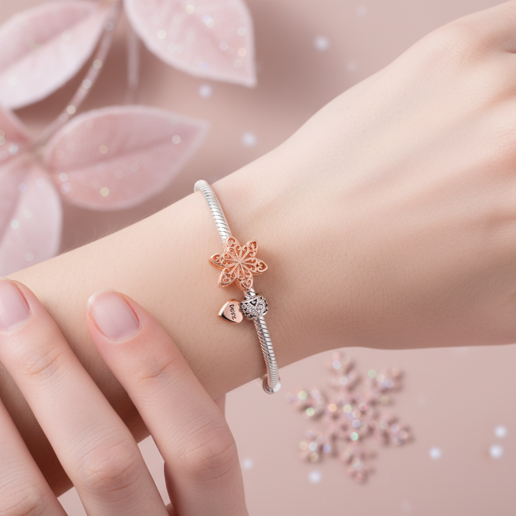 Snowflake Charm with Realistic Skin Texture