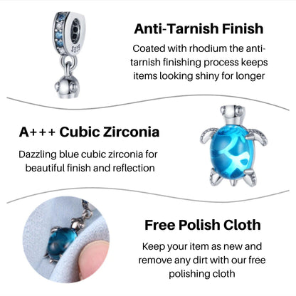 Blue Turtle Dangle Charm