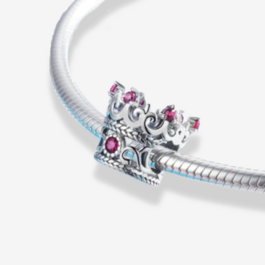 Crown Charm with Purple Jewels.