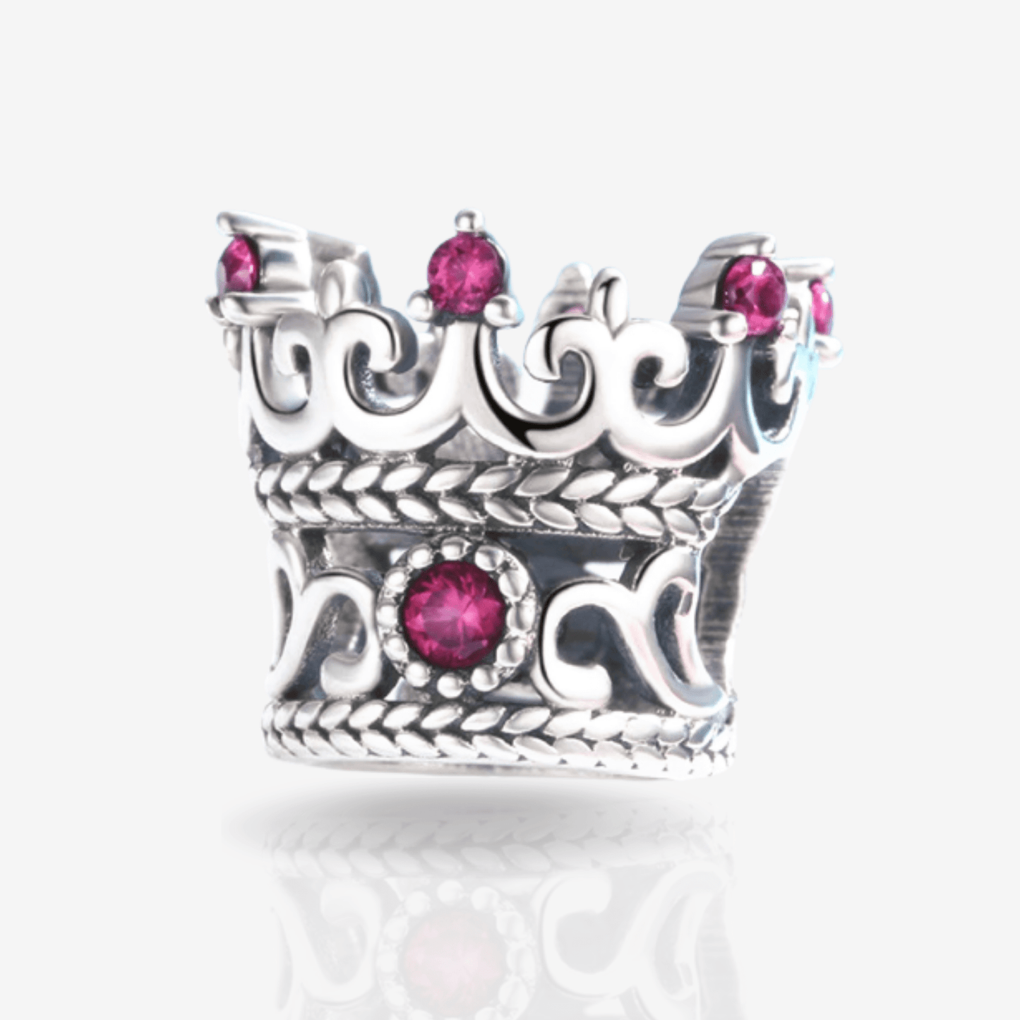 Crown Charm with Purple Jewels.