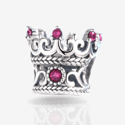 Crown Charm with Purple Jewels.