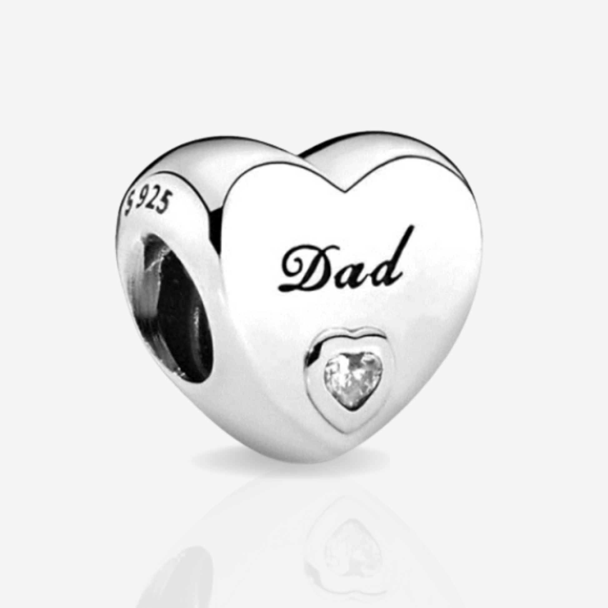 Dad Heart Charm.