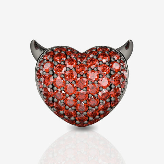 Devil Heart Charm 925 Sterling Silver Charm