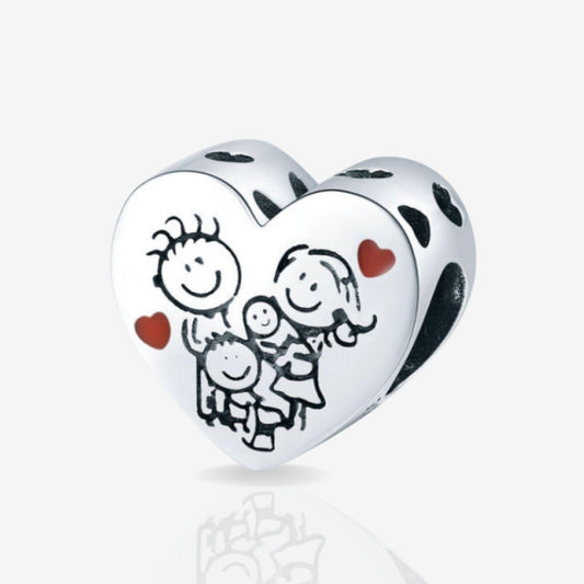 Family Portrait Heart Charm