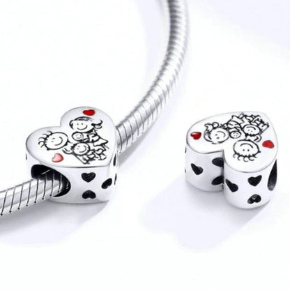 Family Portrait Heart Charm