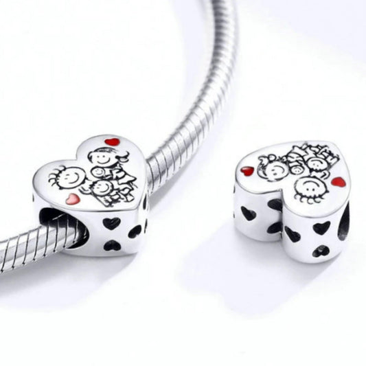 Family Portrait Heart Charm