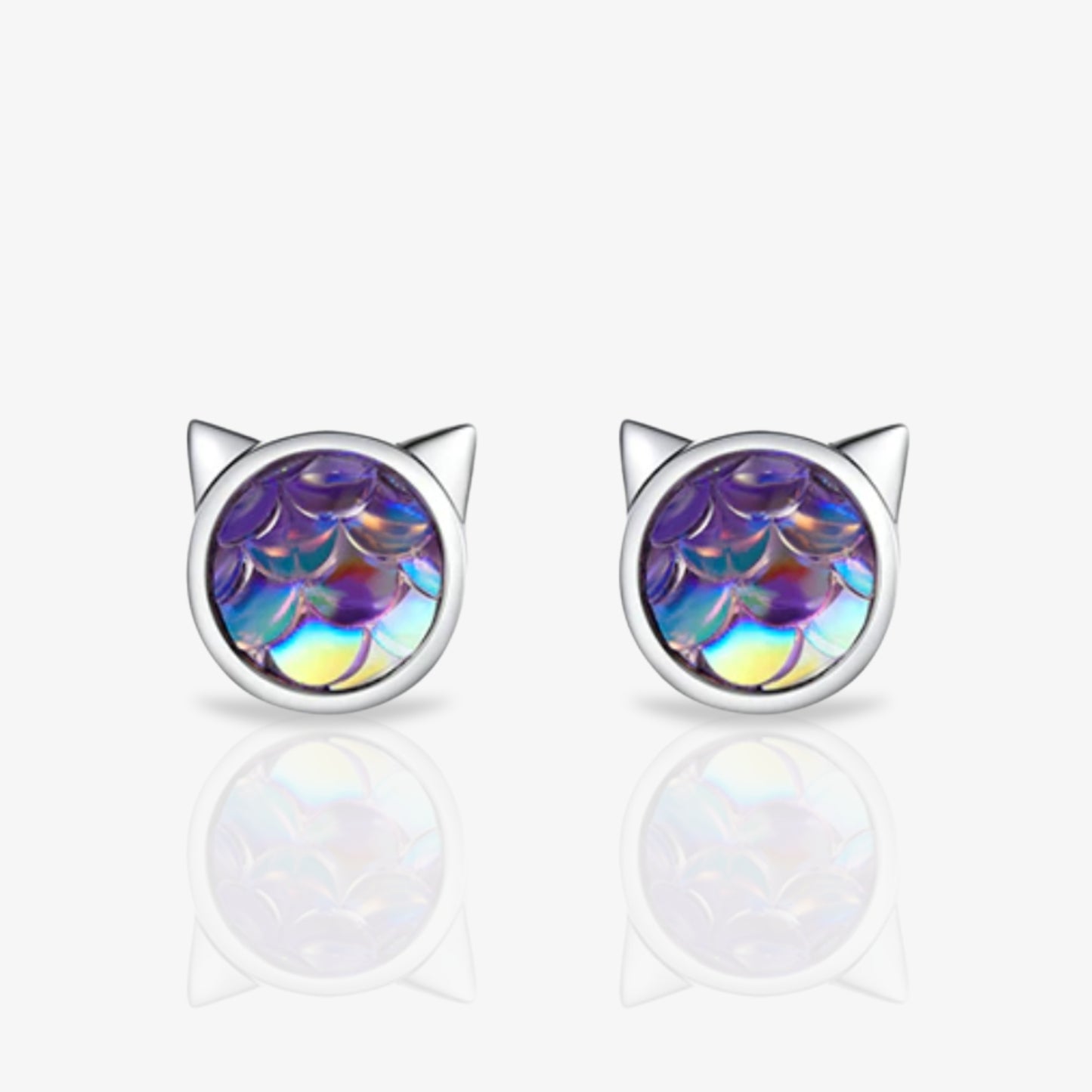 Fish Scale Cat Earrings