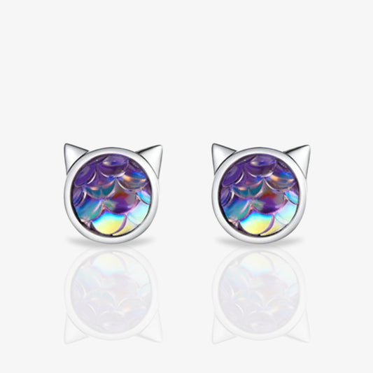 Fish Scale Cat Earrings