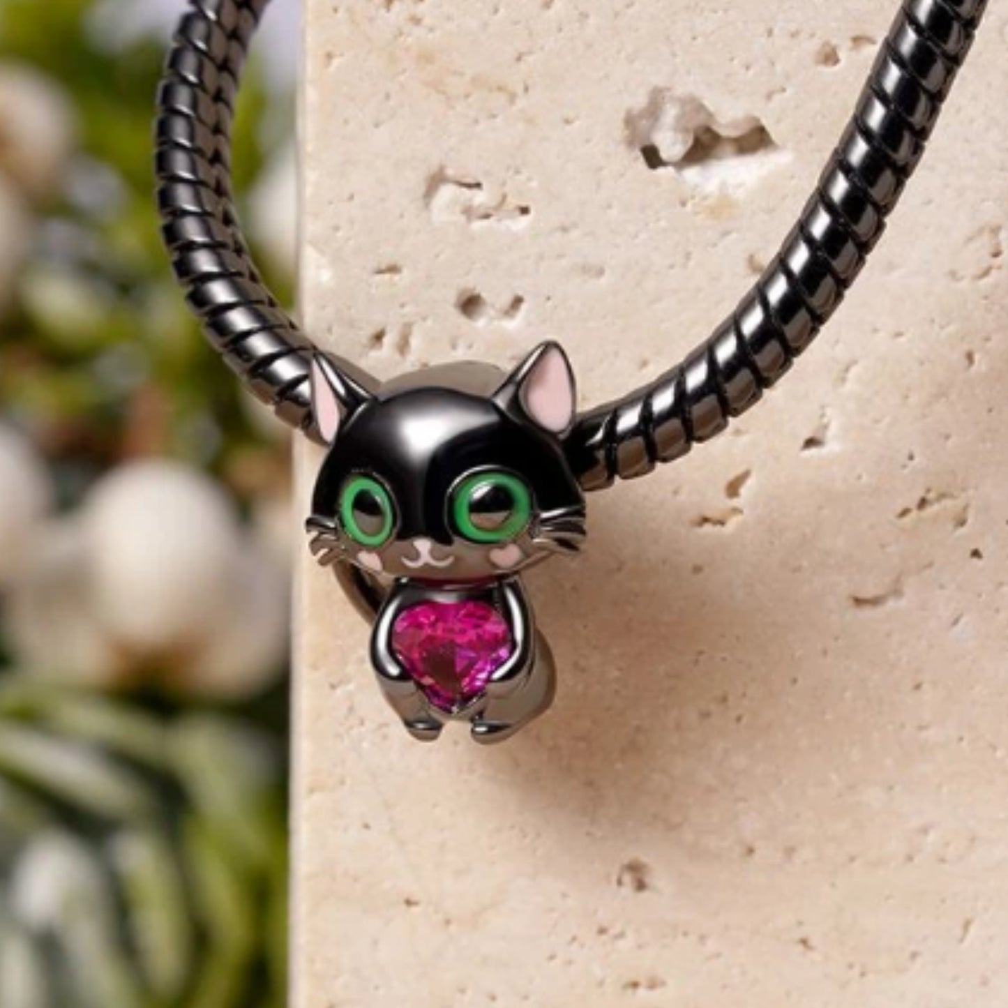 Gothic Style Cat Charm