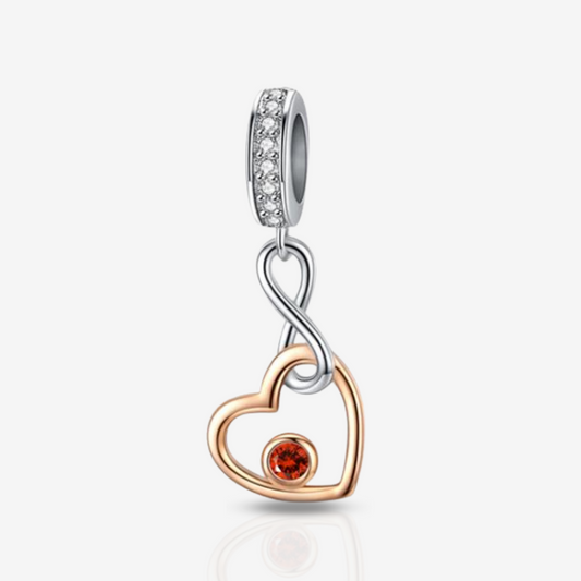 Infinity Looped Heart Dangle Charm.