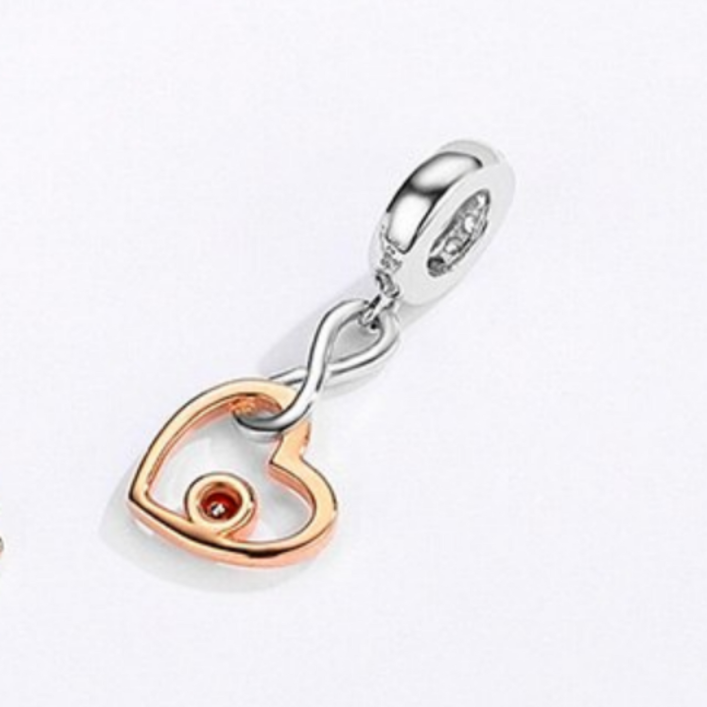 Infinity Looped Heart Dangle Charm.
