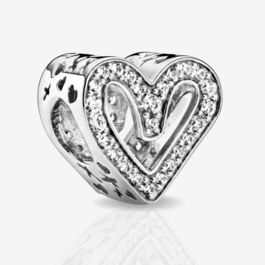 Love Heart Sparkling Outline Charm.
