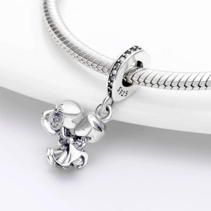 Married Kissing Couple Dangle Charm