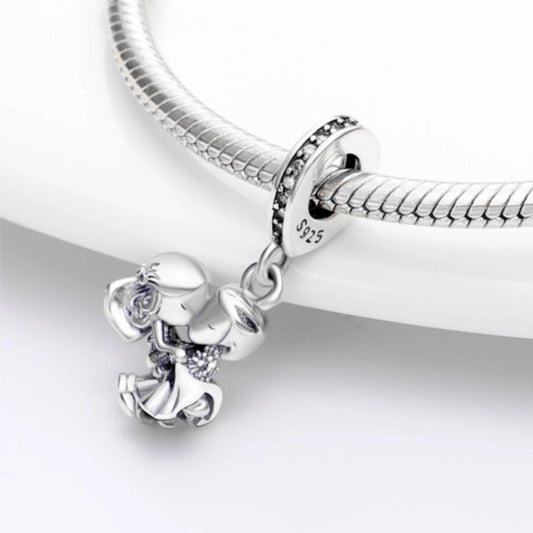 Married Kissing Couple Dangle Charm