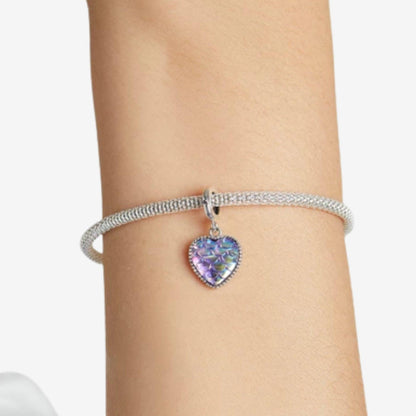Mermaid Scale Love Heart Dangle Charm