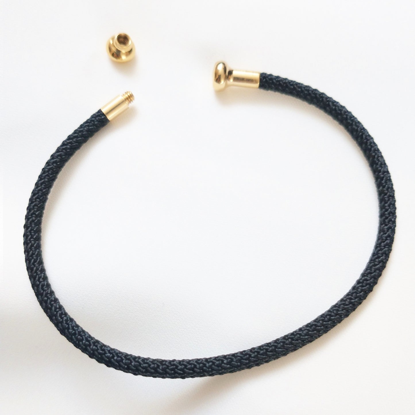 Minimalist Woven Charm Bangle Open Cuff