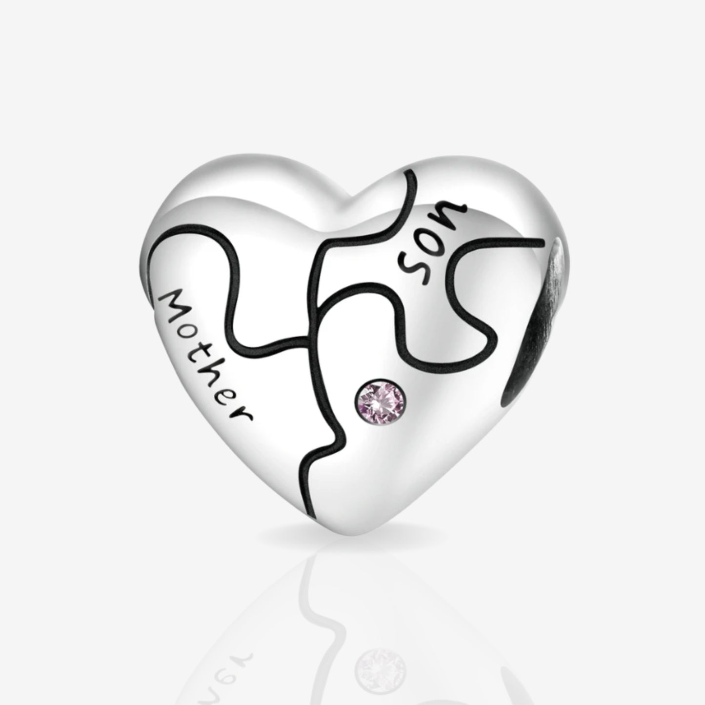 Mother and Son Charm Jigsaw Heart