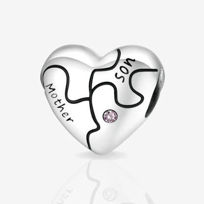 Mother and Son Charm Jigsaw Heart