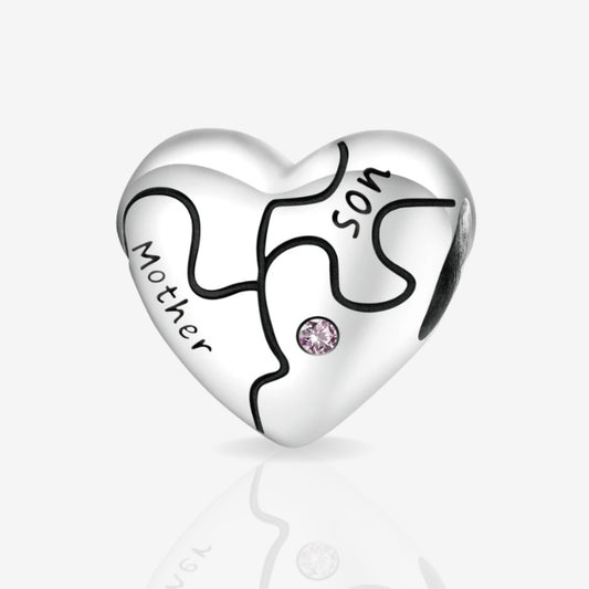 Mother and Son Charm Jigsaw Heart