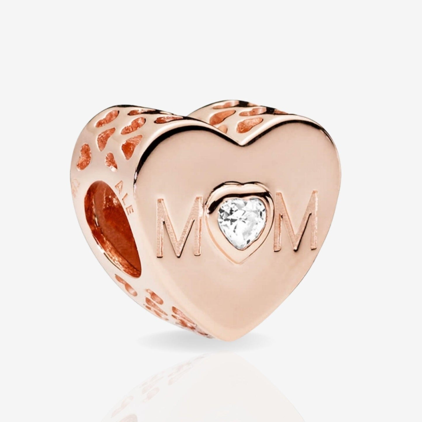 Mum Heart Charm with Pink Love Heart
