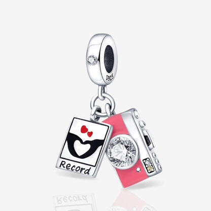 Pink Camera Dangle Charm With Picture