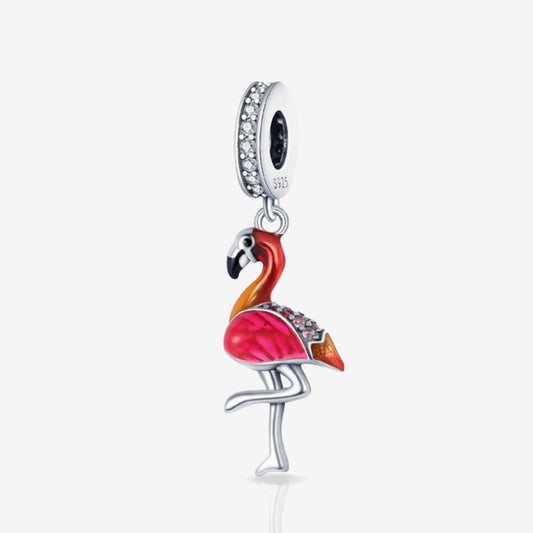 Pink Flamingo Dangle Charm