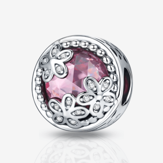 Pink Flower Charm Round.